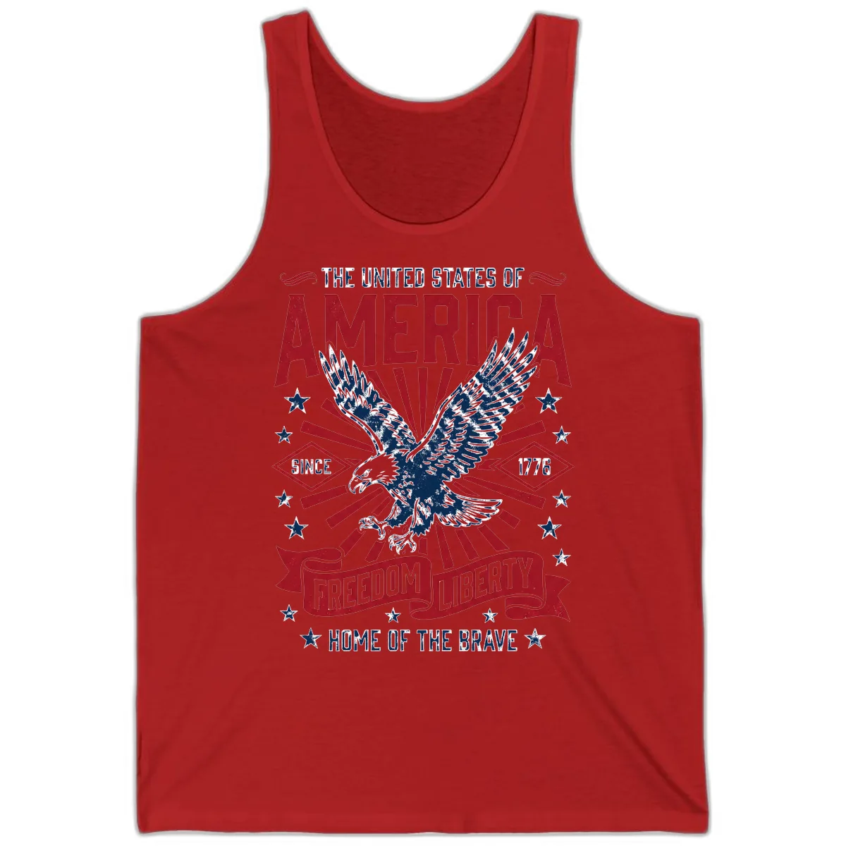America Freedom Liberty Eagle Celebration Tank in Red