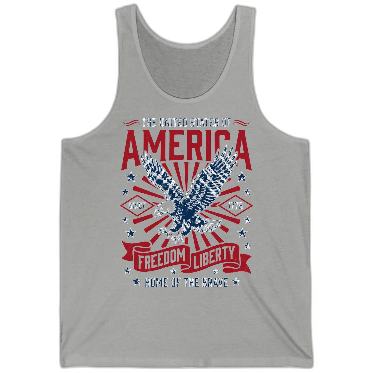 America Freedom Liberty Eagle Celebration Tank in Athletic Heather