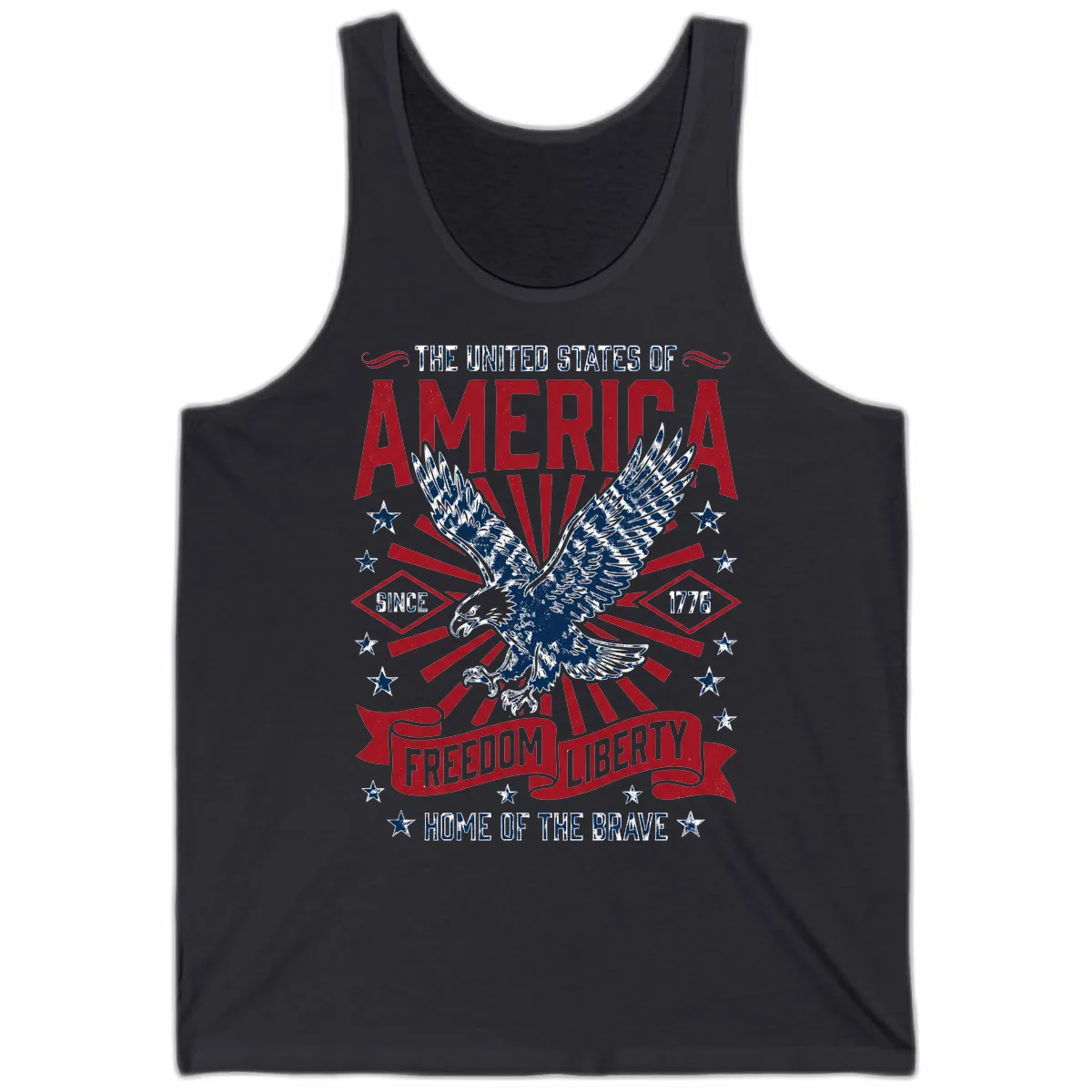 America Freedom Liberty Eagle Celebration Tank in Dark Grey