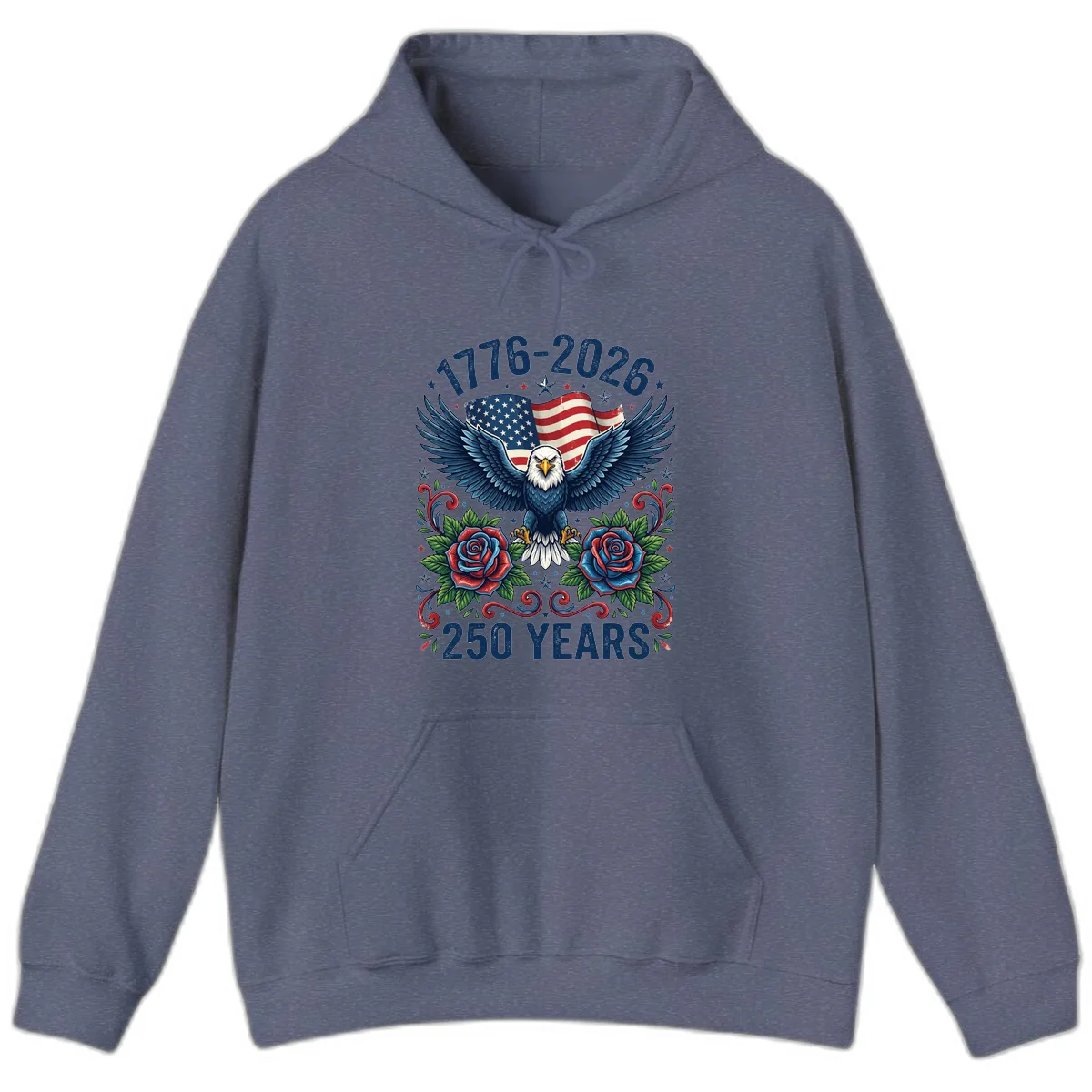 American Eagle 250th Anniversary Hoodie in Heather Navy