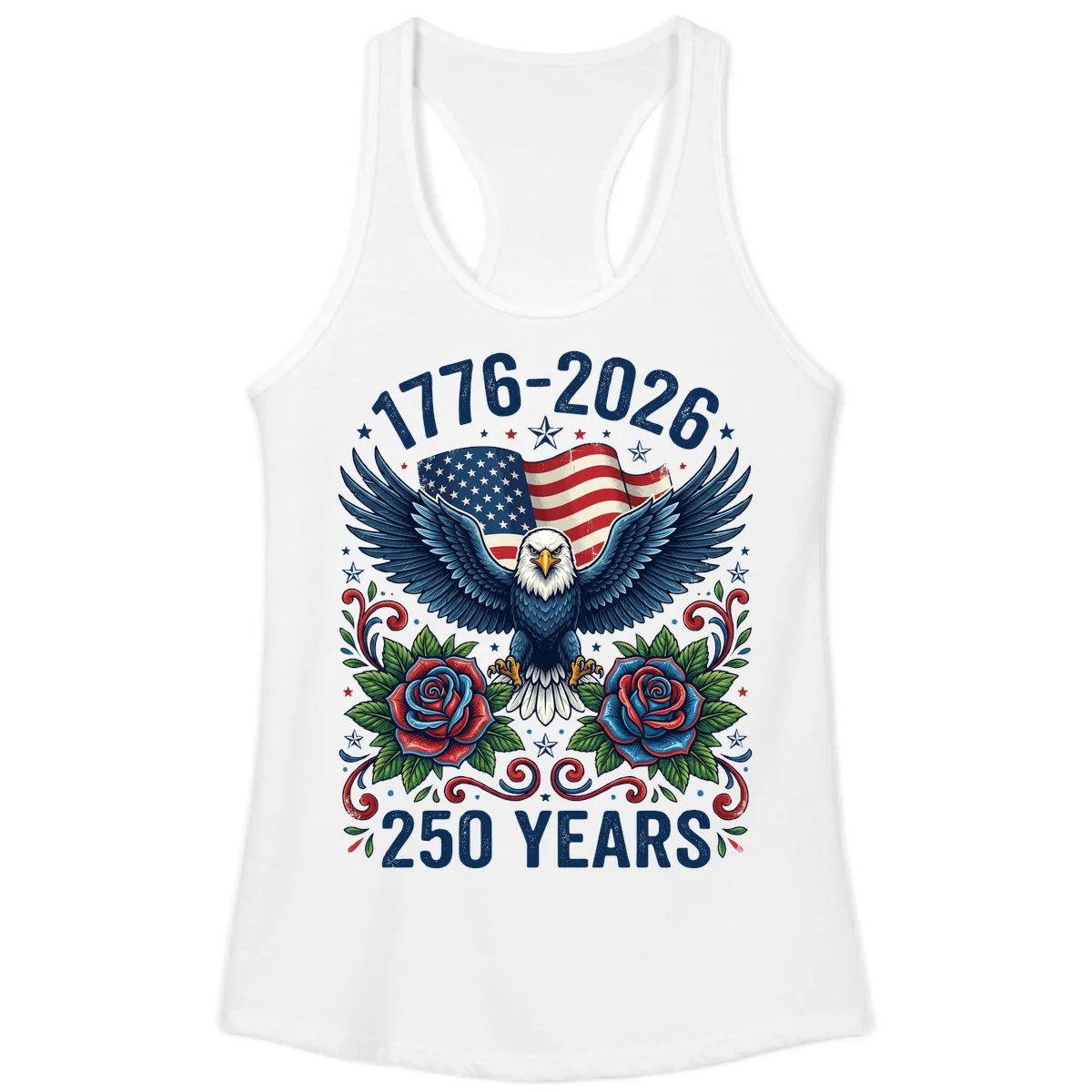 American Eagle 250th Anniversary Ladies Tank in White