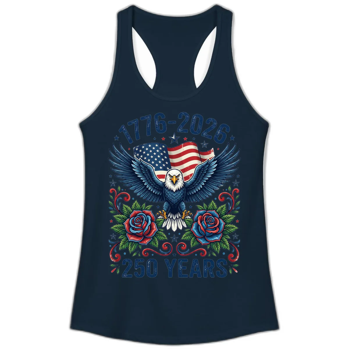 American Eagle 250th Anniversary Ladies Tank in Solid Midnight Navy