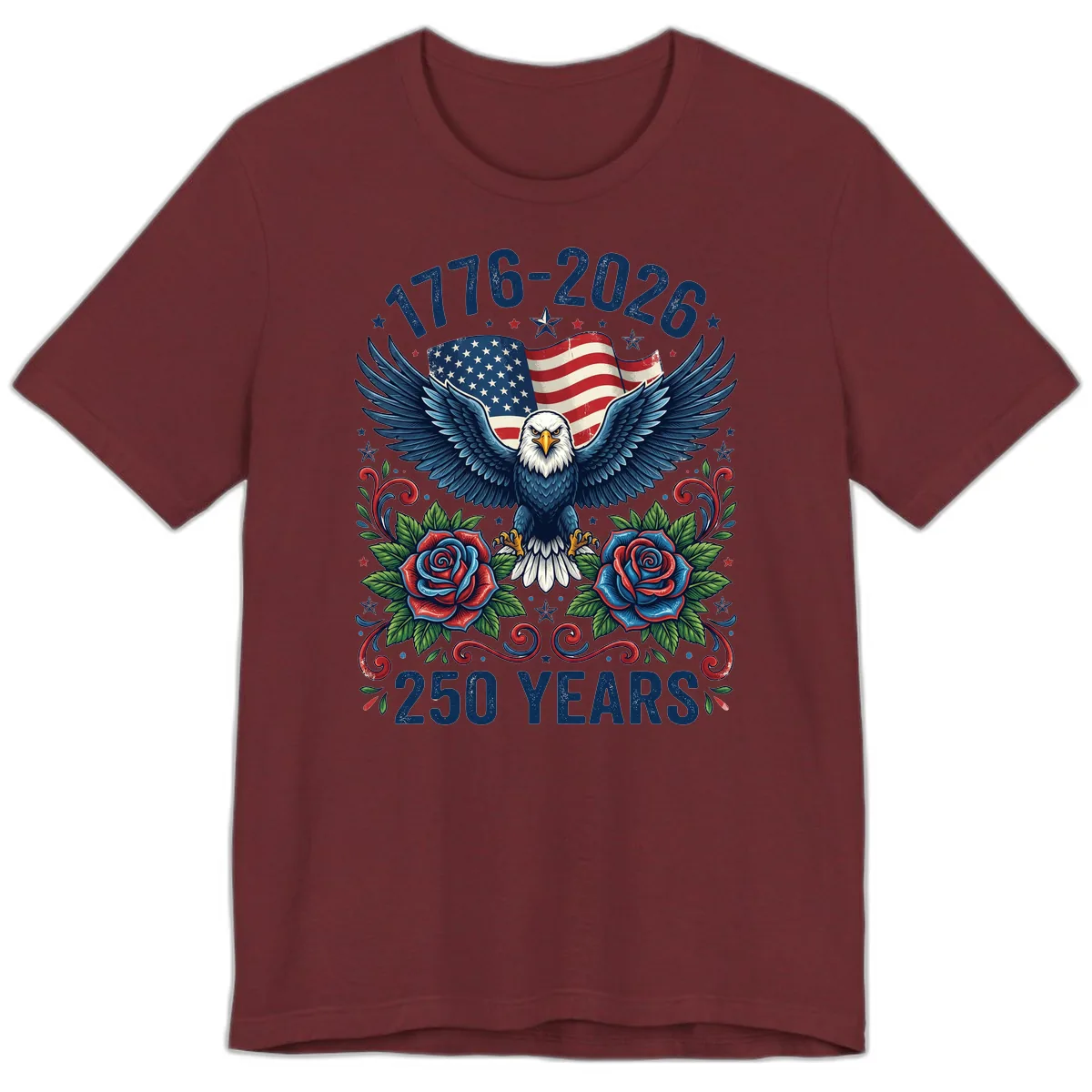 American Eagle 250th Anniversary Premium T-Shirt in Heather Cardinal