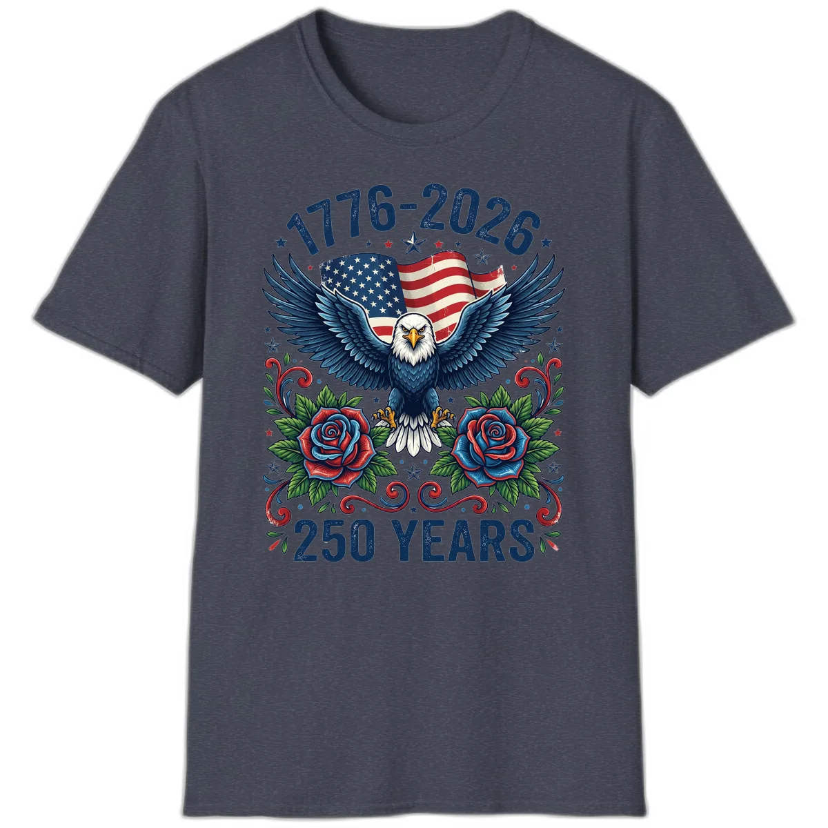 American Eagle 250th Anniversary T-Shirt in Heather Navy