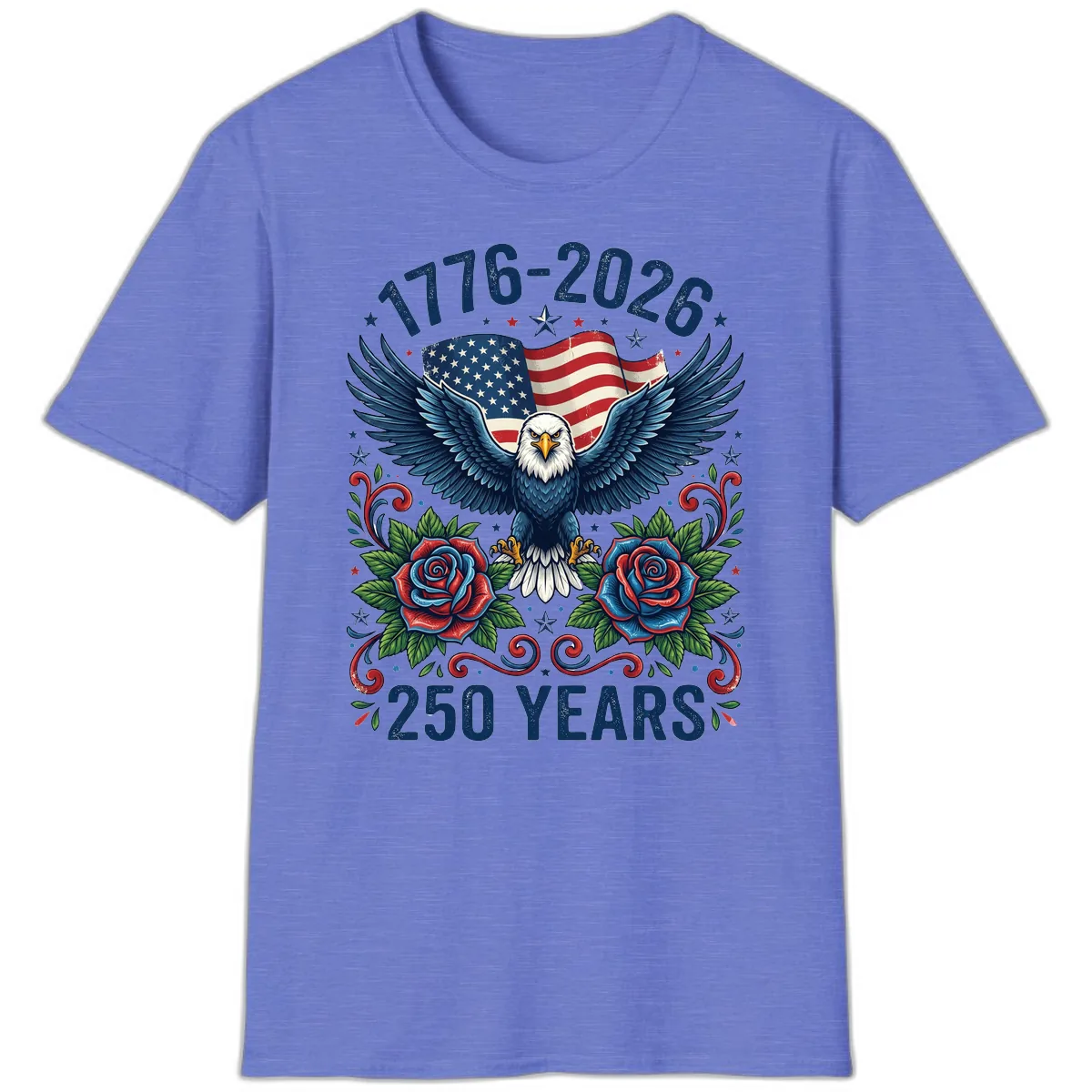 American Eagle 250th Anniversary T-Shirt in Heather Royal