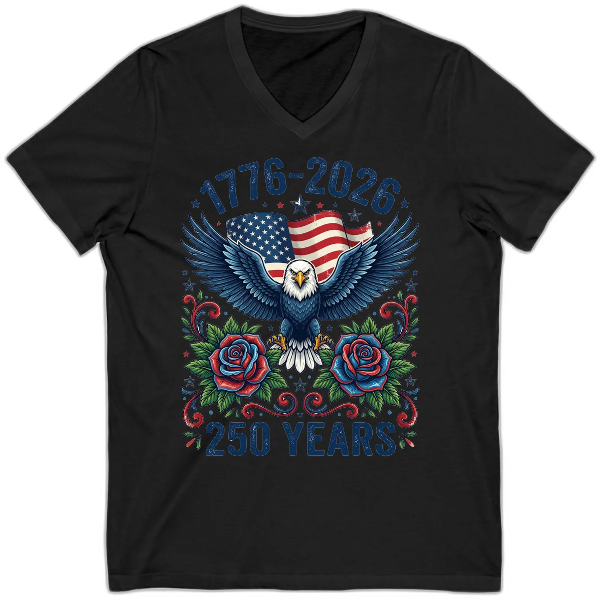 American Eagle 250th Anniversary V-Neck in Black