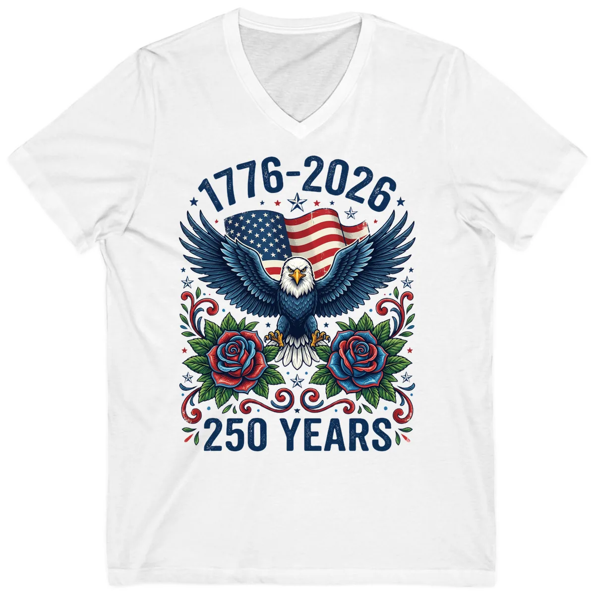 American Eagle 250th Anniversary V-Neck in White