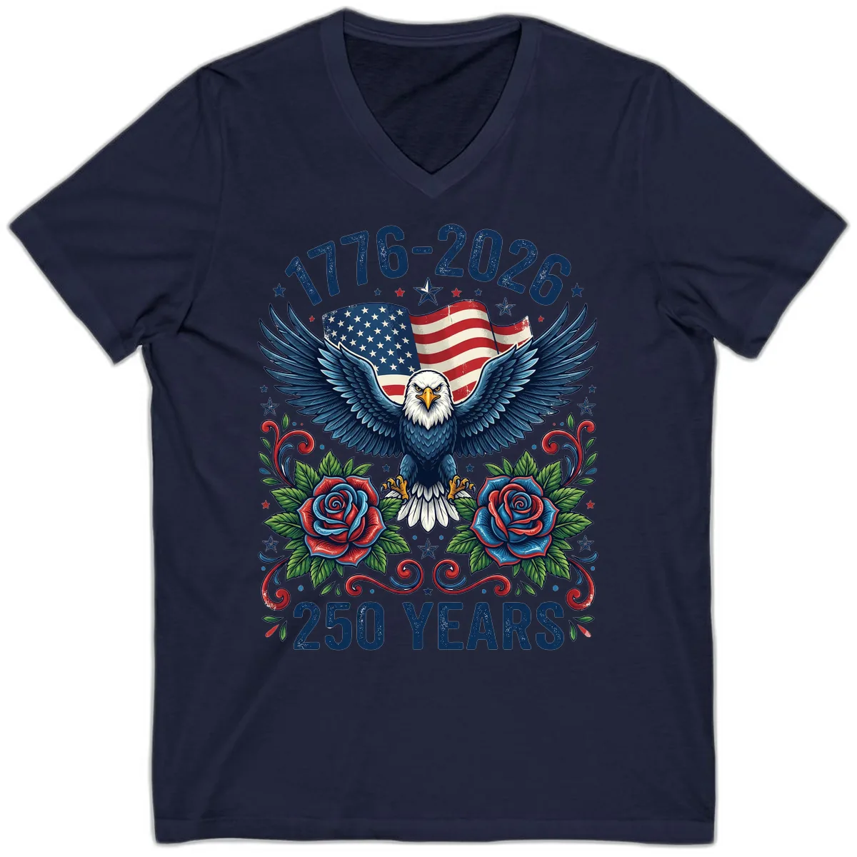 American Eagle 250th Anniversary V-Neck in Navy