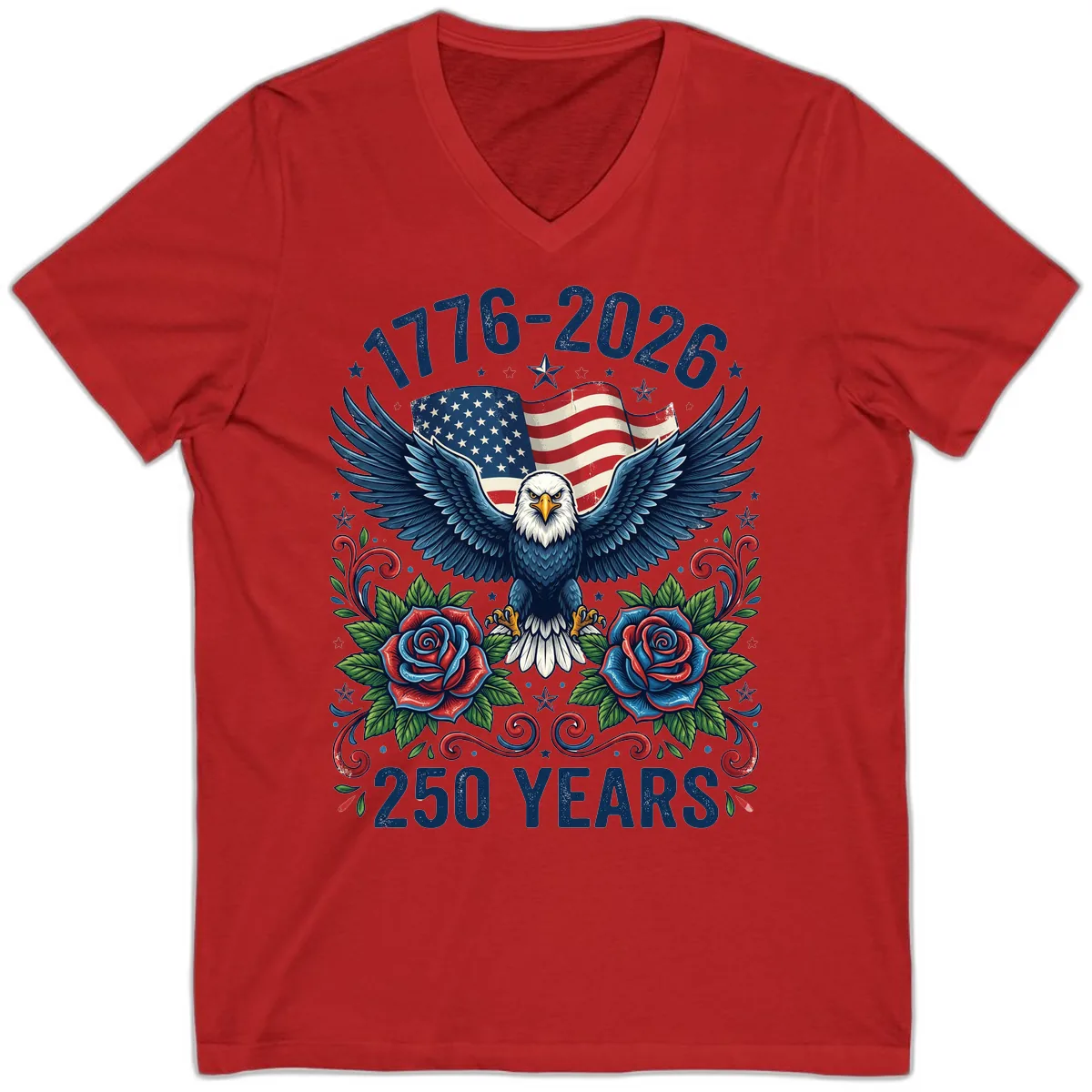 American Eagle 250th Anniversary V-Neck in Red