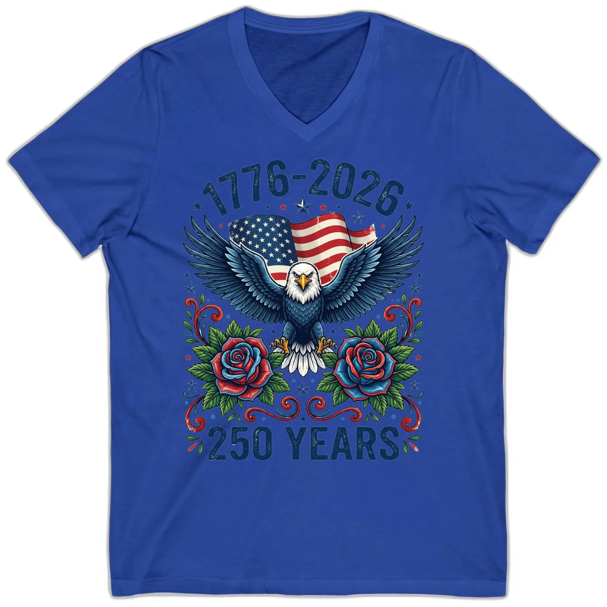 American Eagle 250th Anniversary V-Neck in True Royal