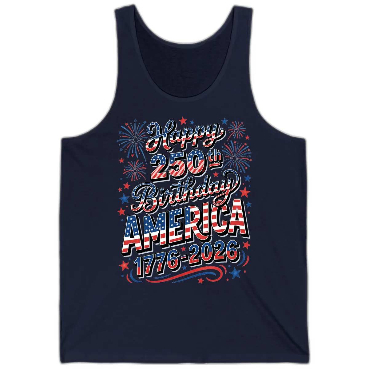 Happy 250th Birthday America Tank in Navy