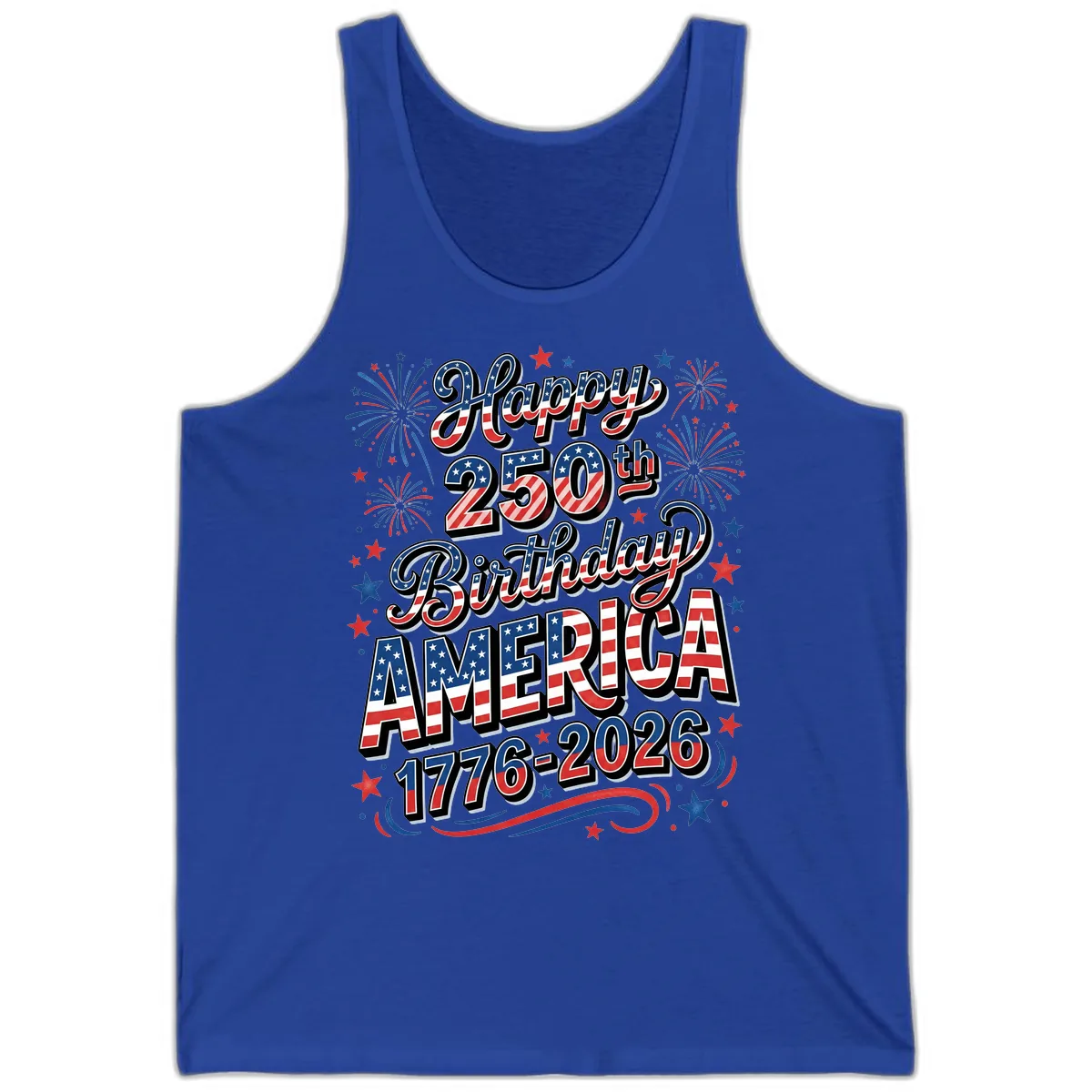 Happy 250th Birthday America Tank in True Royal