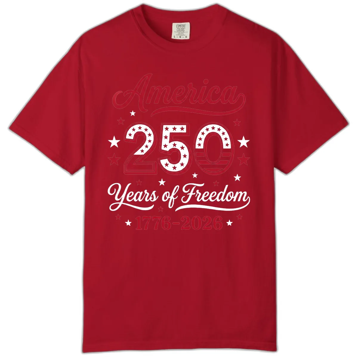 America 250 Years Of Freedom Comfort Color in Red