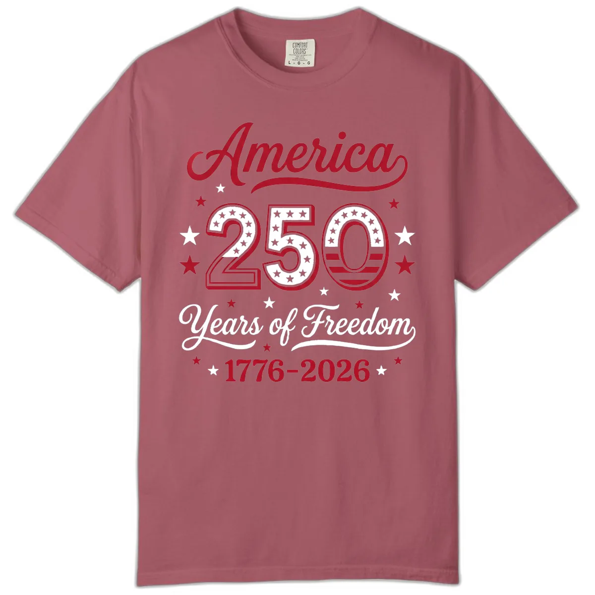 America 250 Years Of Freedom Comfort Color in Crimson