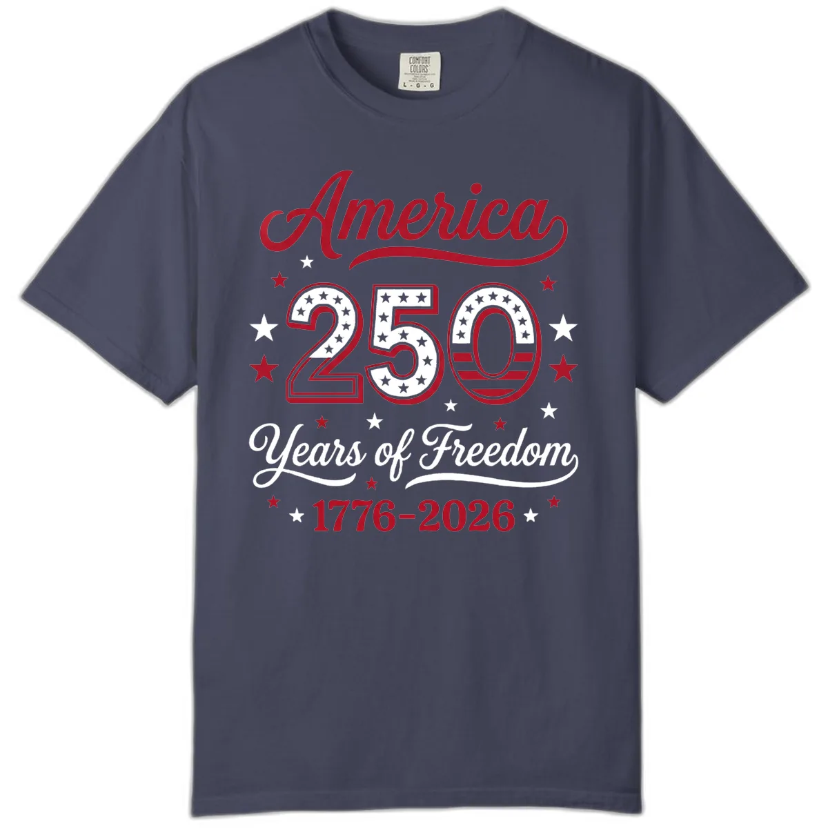 America 250 Years Of Freedom Comfort Color in Denim