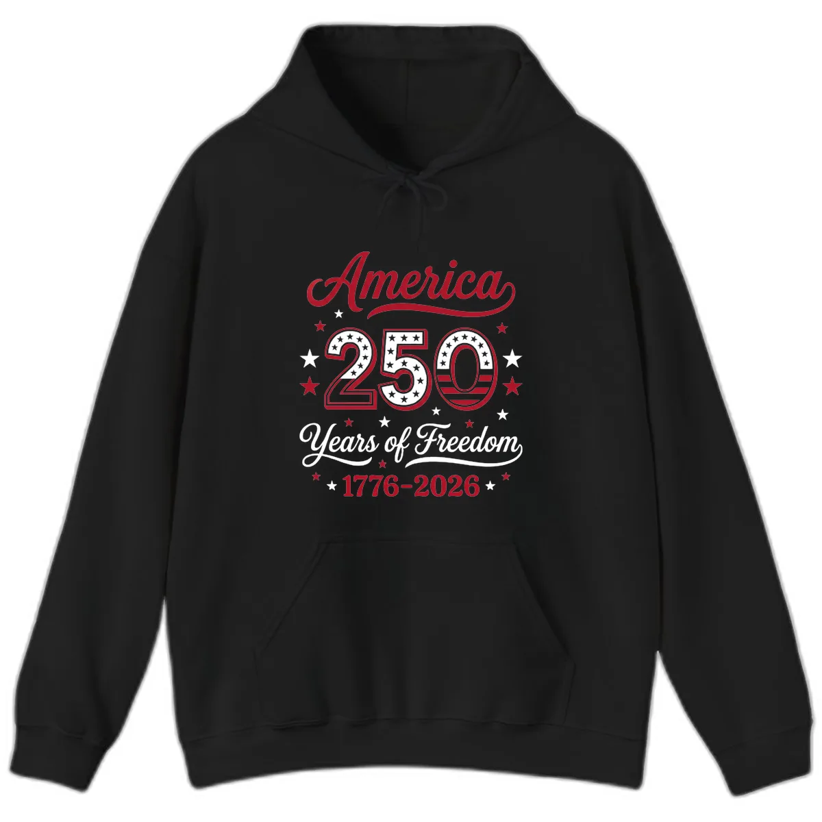 America 250 Years Of Freedom Hoodie in Black
