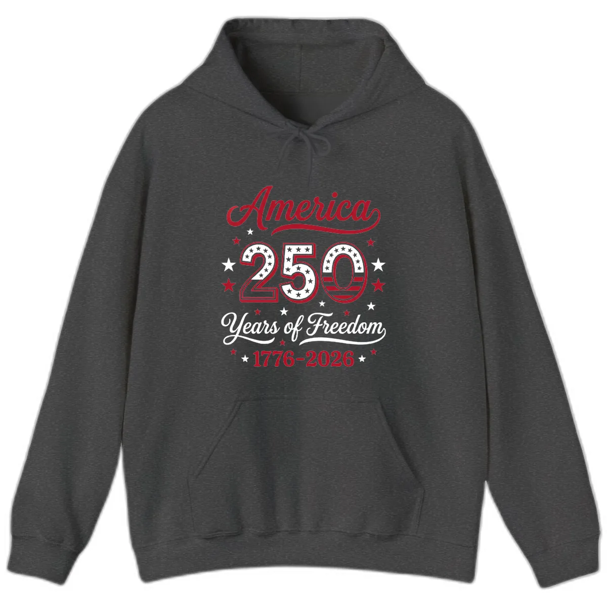 America 250 Years Of Freedom Hoodie in Dark Heather