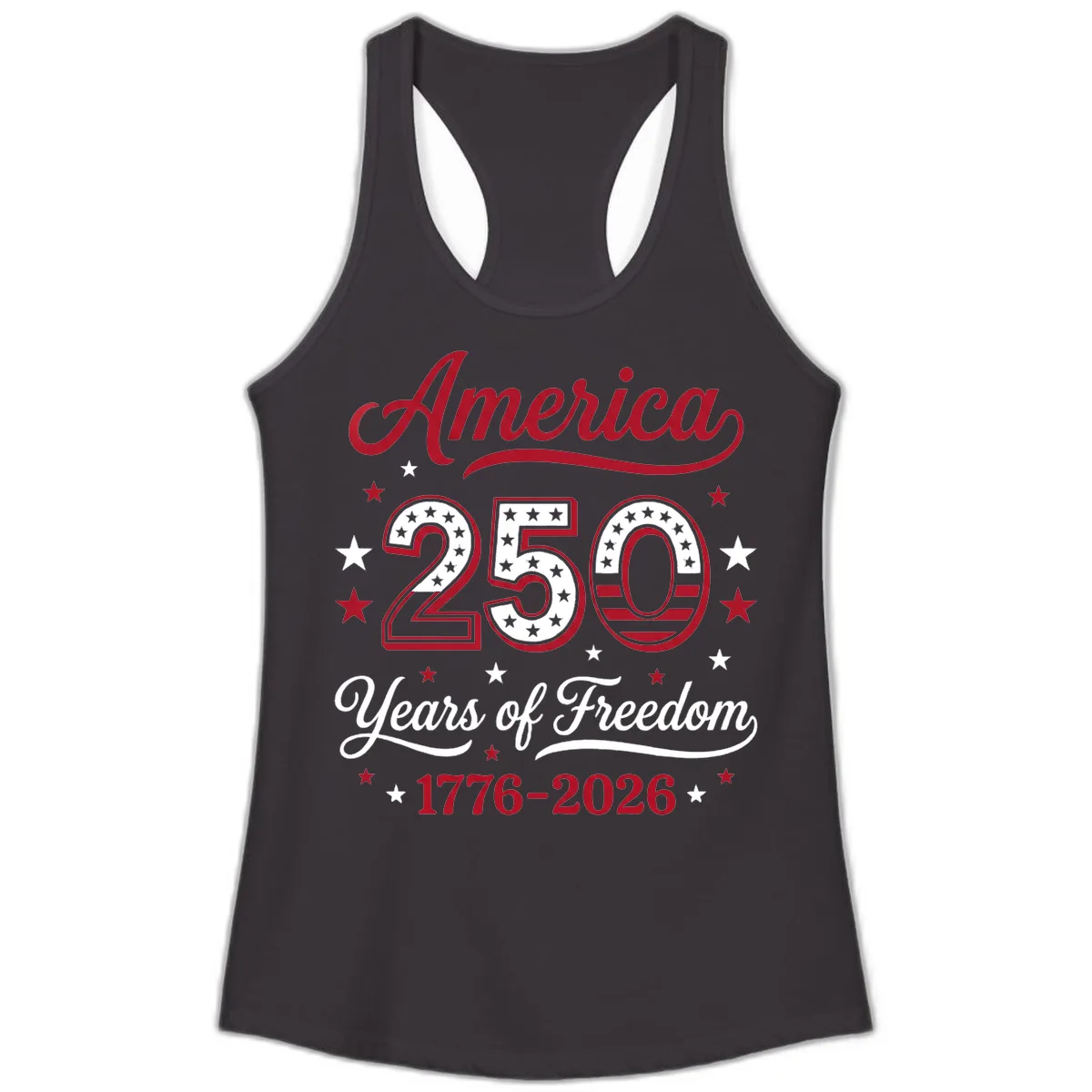 America 250 Years Of Freedom Ladies Tank in Black