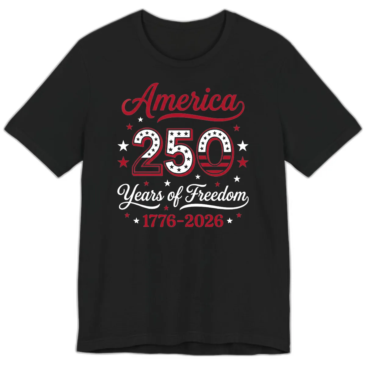 America 250 Years Of Freedom Premium T-Shirt in Black