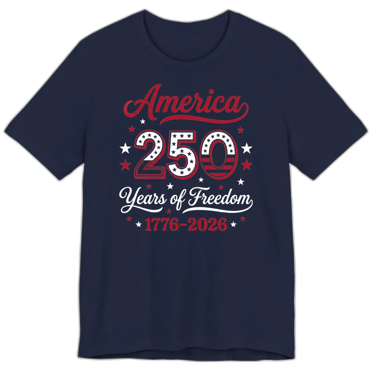 America 250 Years Of Freedom Premium T-Shirt in Navy