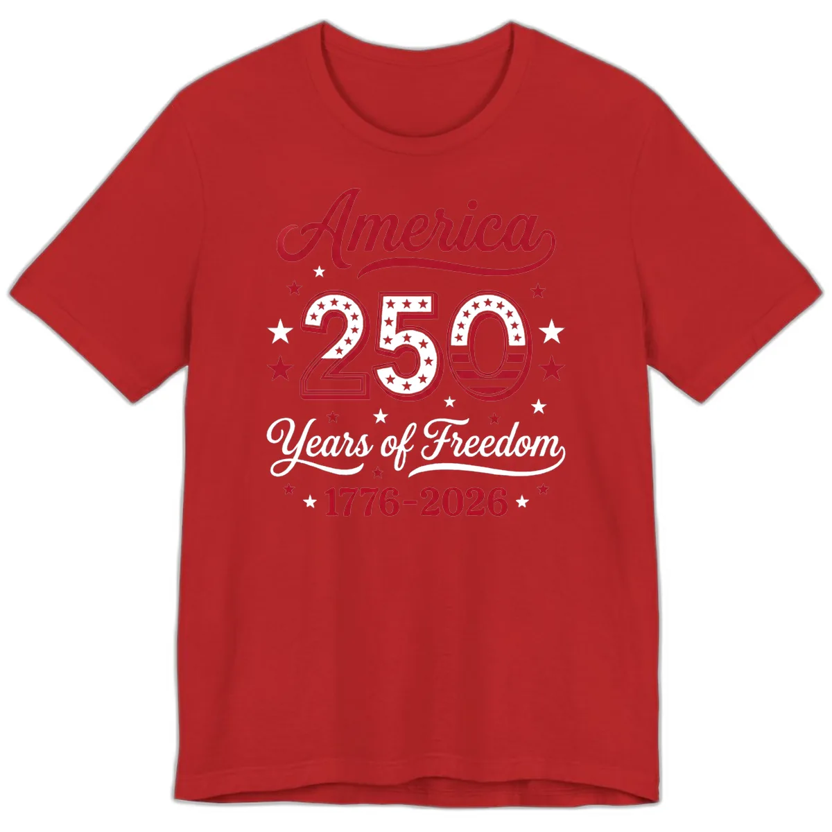 America 250 Years Of Freedom Premium T-Shirt in Red
