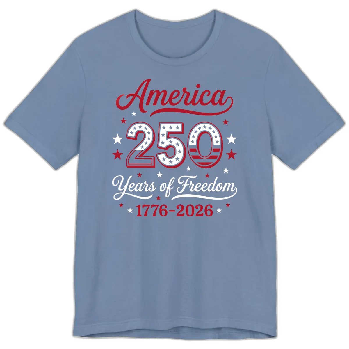 America 250 Years Of Freedom Premium T-Shirt in Steel Blue