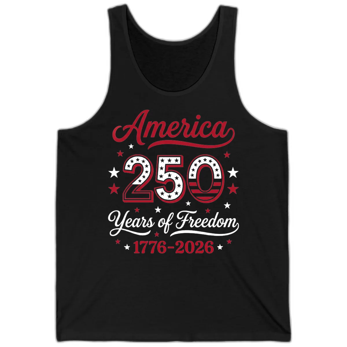 America 250 Years Of Freedom Tank in Black