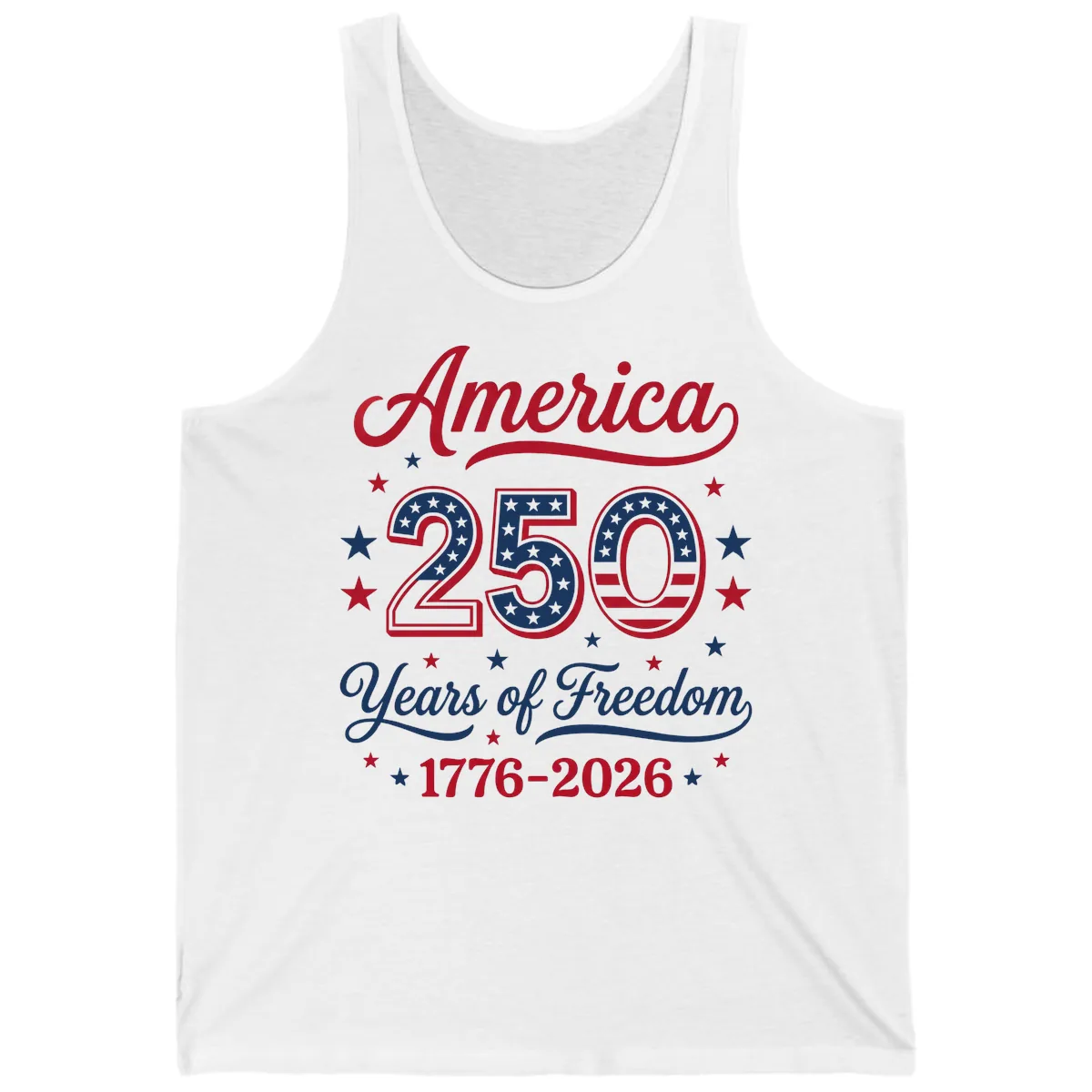 America 250 Years Of Freedom Tank in White