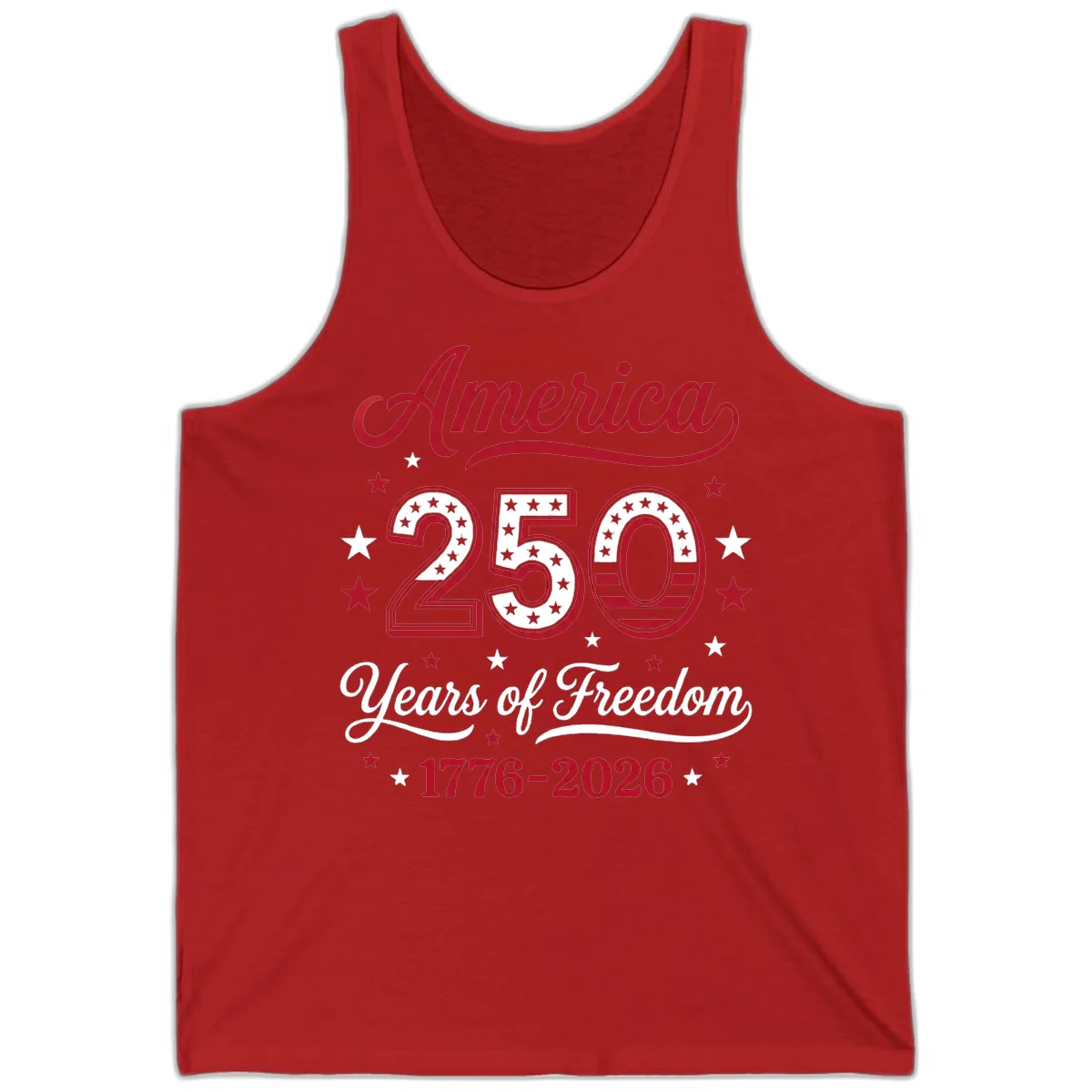 America 250 Years Of Freedom Tank in Red