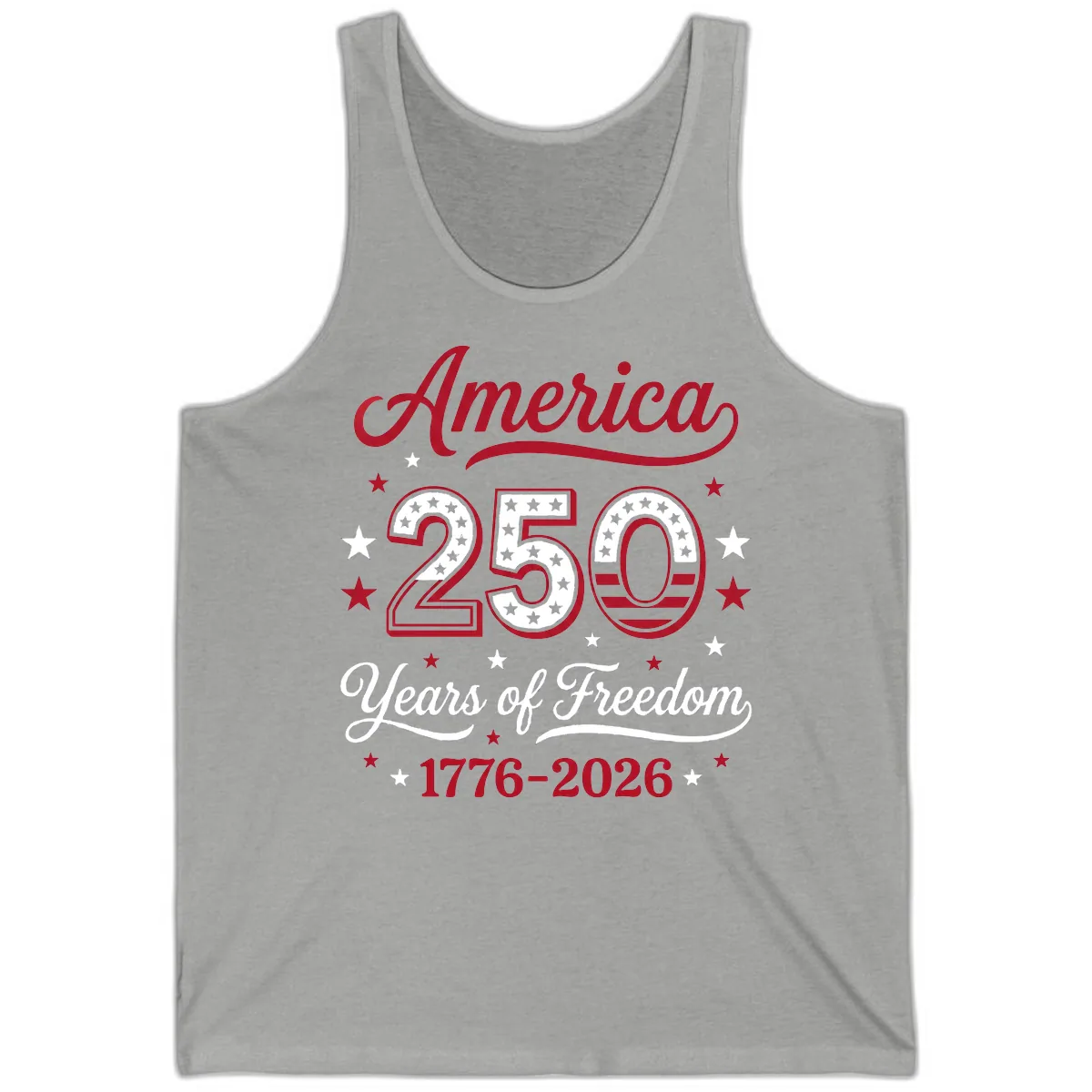 America 250 Years Of Freedom Tank in Athletic Heather