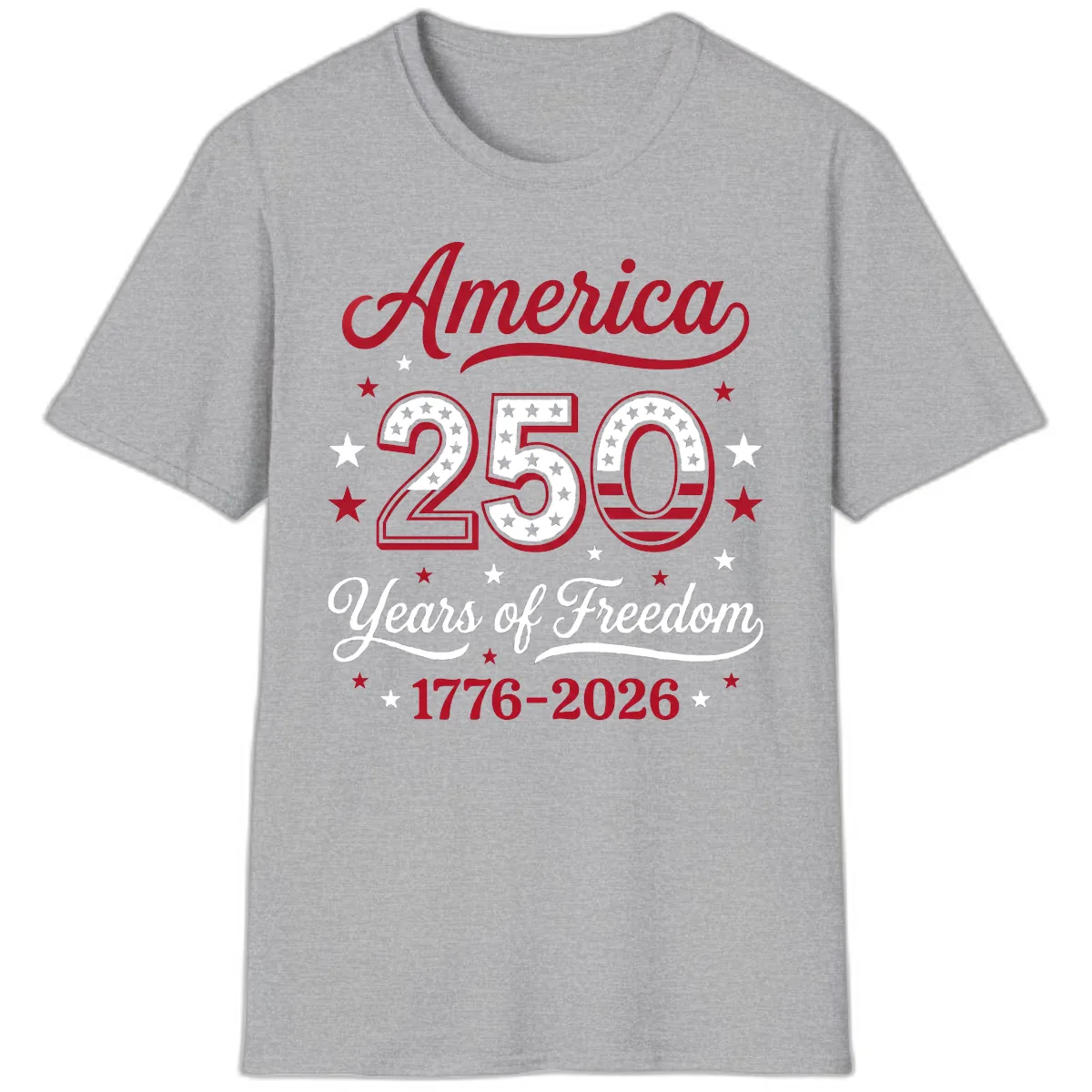 America 250 Years Of Freedom T-Shirt in Sport Grey