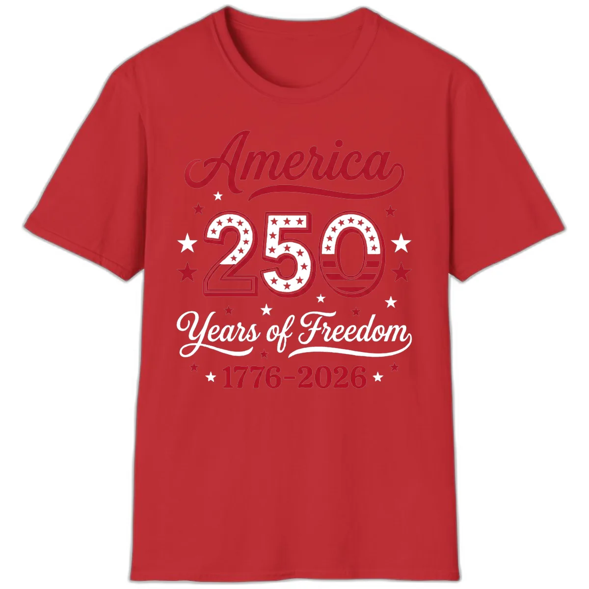 America 250 Years Of Freedom T-Shirt in Red