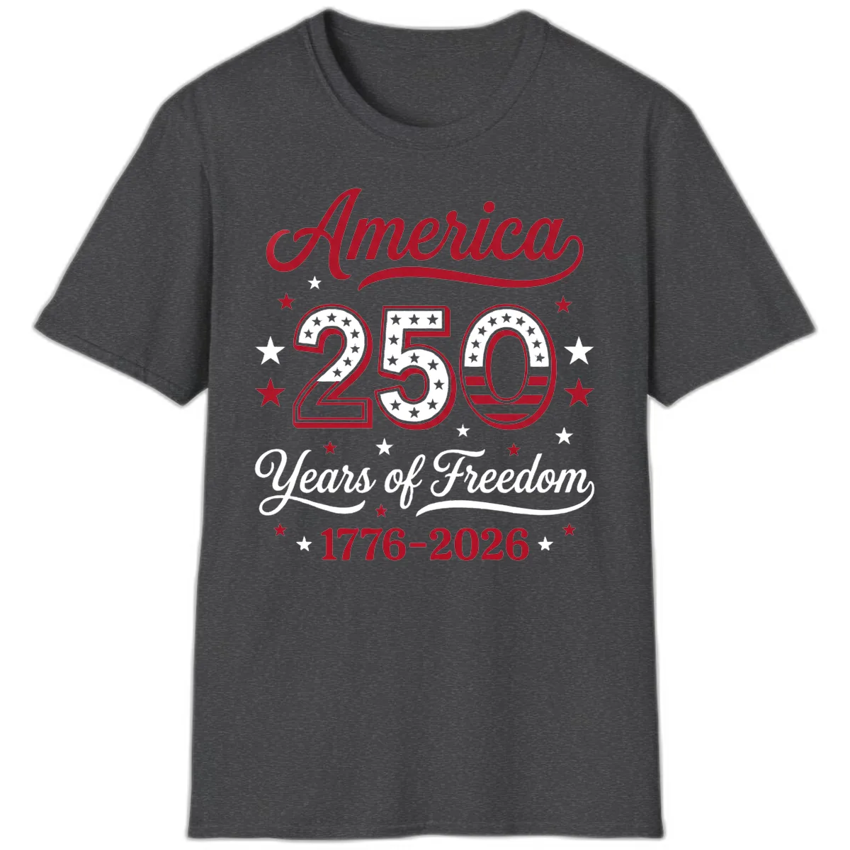America 250 Years Of Freedom T-Shirt in Dark Heather
