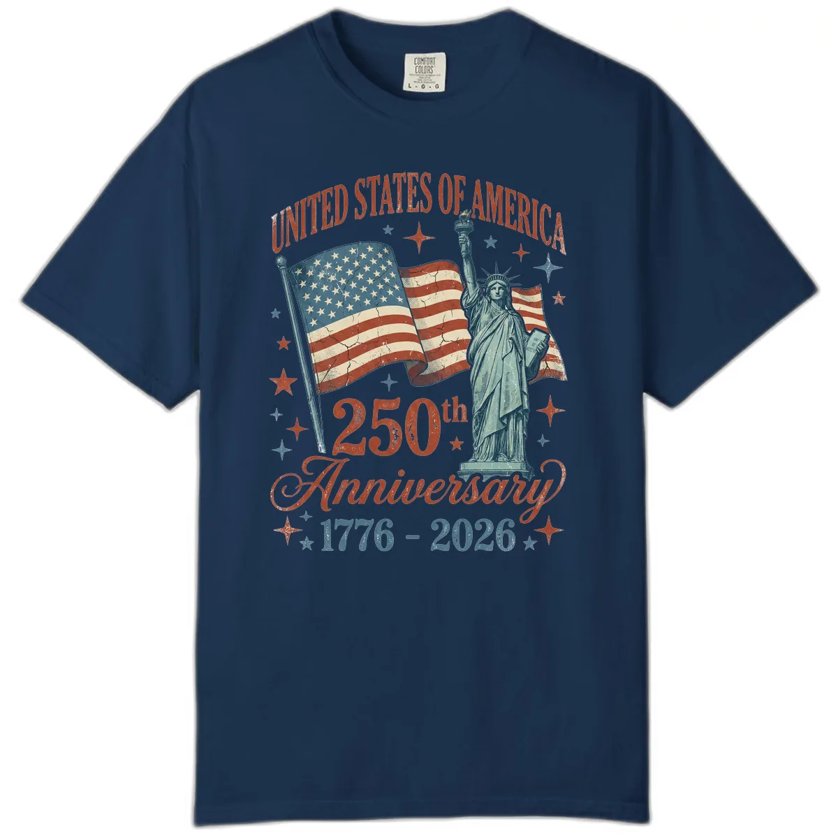 America 250th Anniversary Celebration Comfort Color in Navy