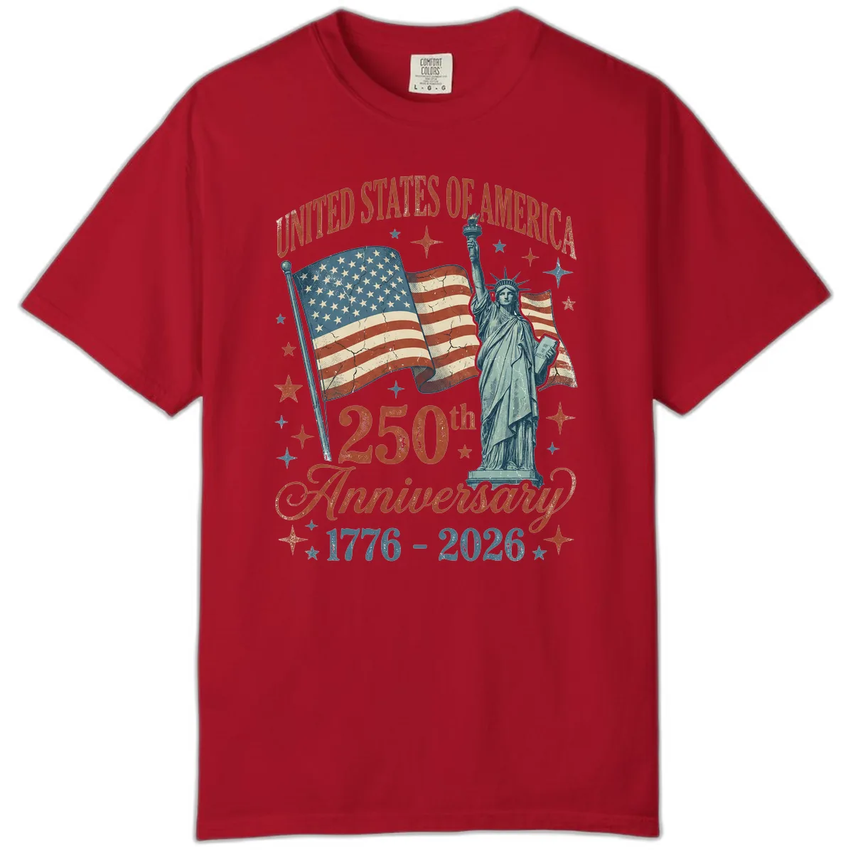 America 250th Anniversary Celebration Comfort Color in Red