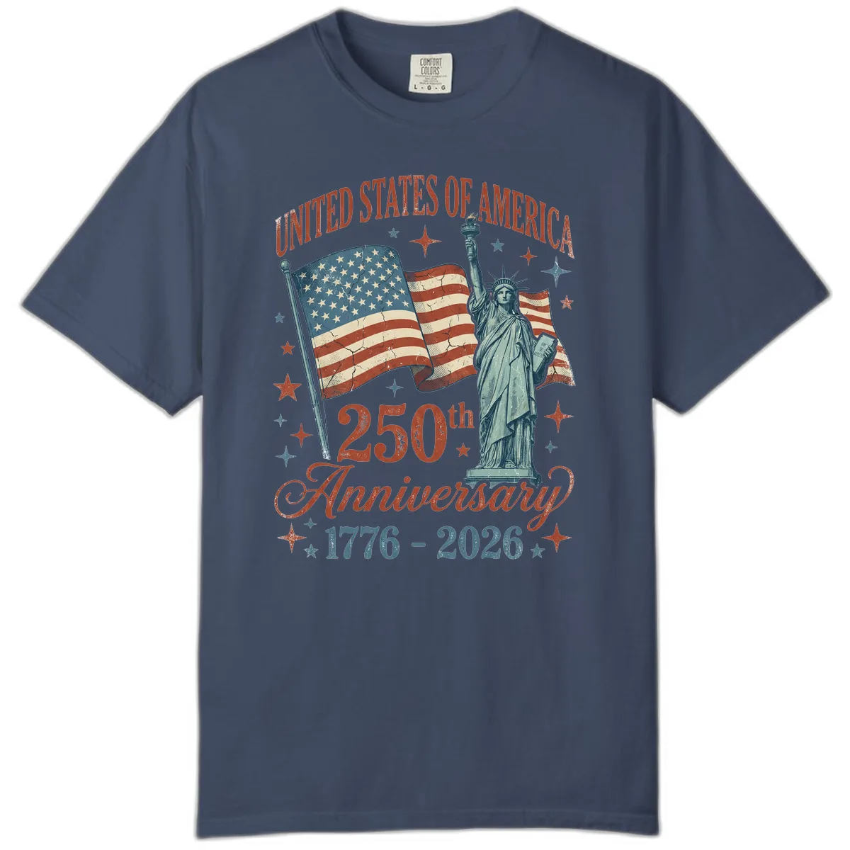 America 250th Anniversary Celebration Comfort Color in Midnight