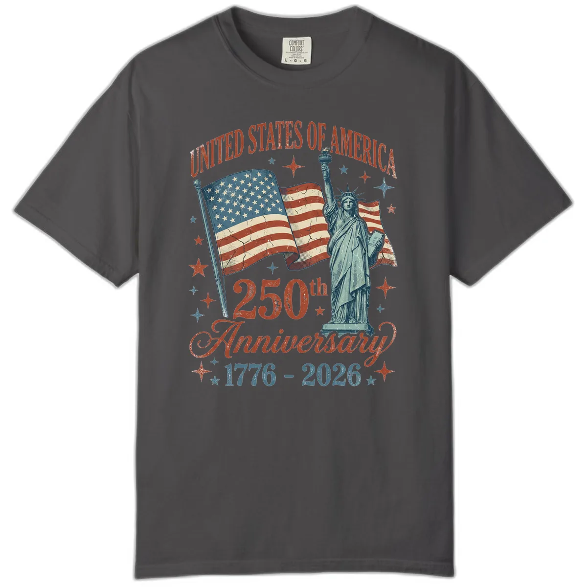 America 250th Anniversary Celebration Comfort Color in Graphite
