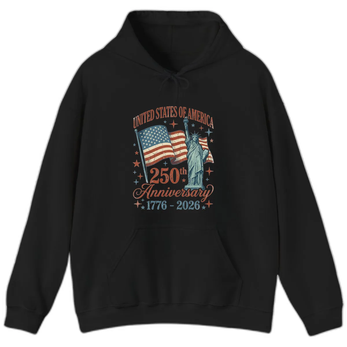 America 250th Anniversary Celebration Hoodie in Black
