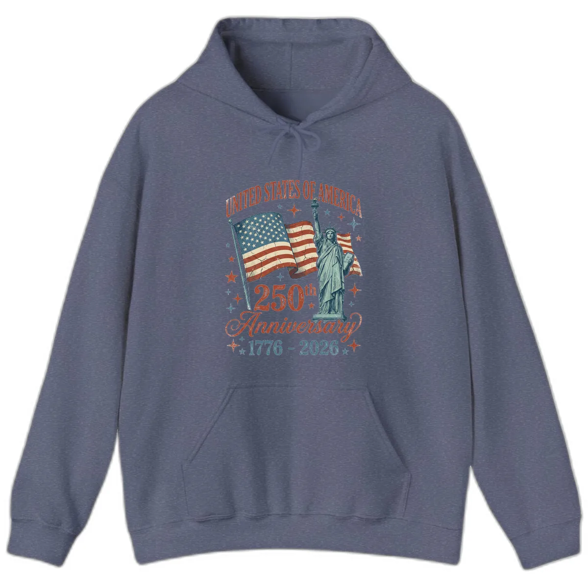 America 250th Anniversary Celebration Hoodie in Heather Navy