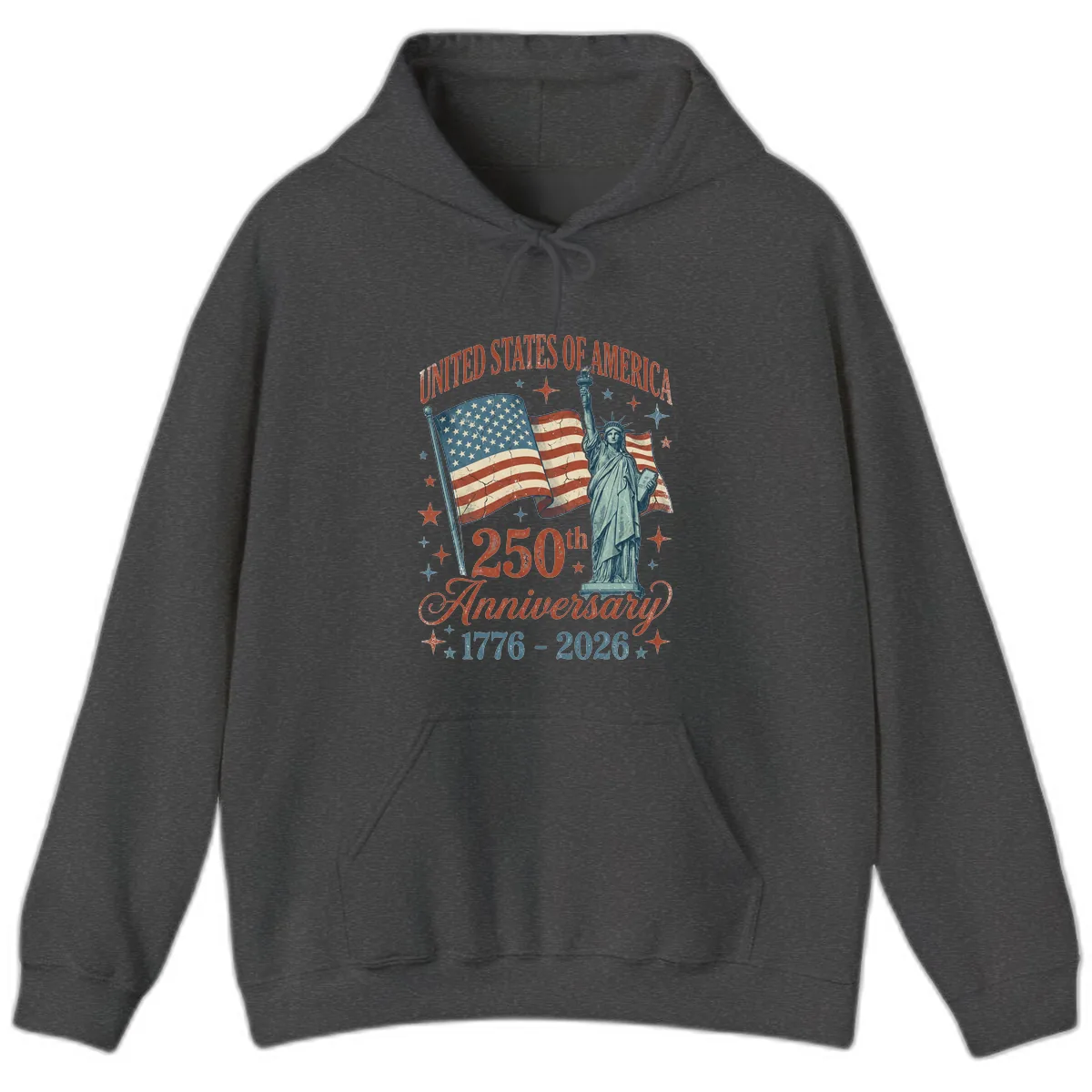 America 250th Anniversary Celebration Hoodie in Dark Heather