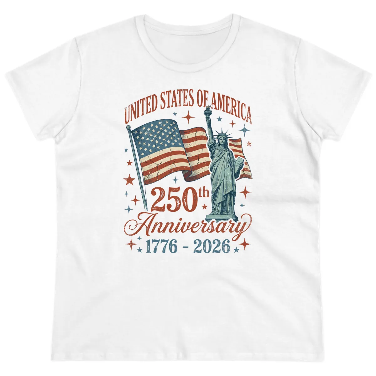 America 250th Anniversary Celebration Ladies Tee in White