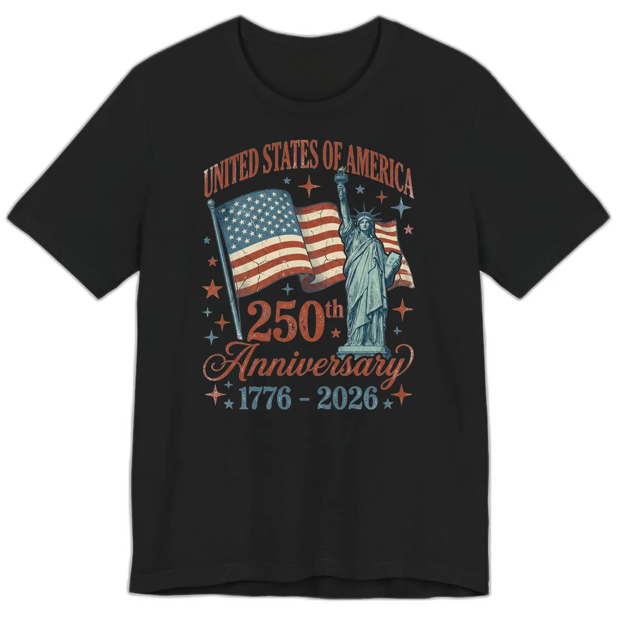 America 250th Anniversary Celebration Premium T-Shirt in Black