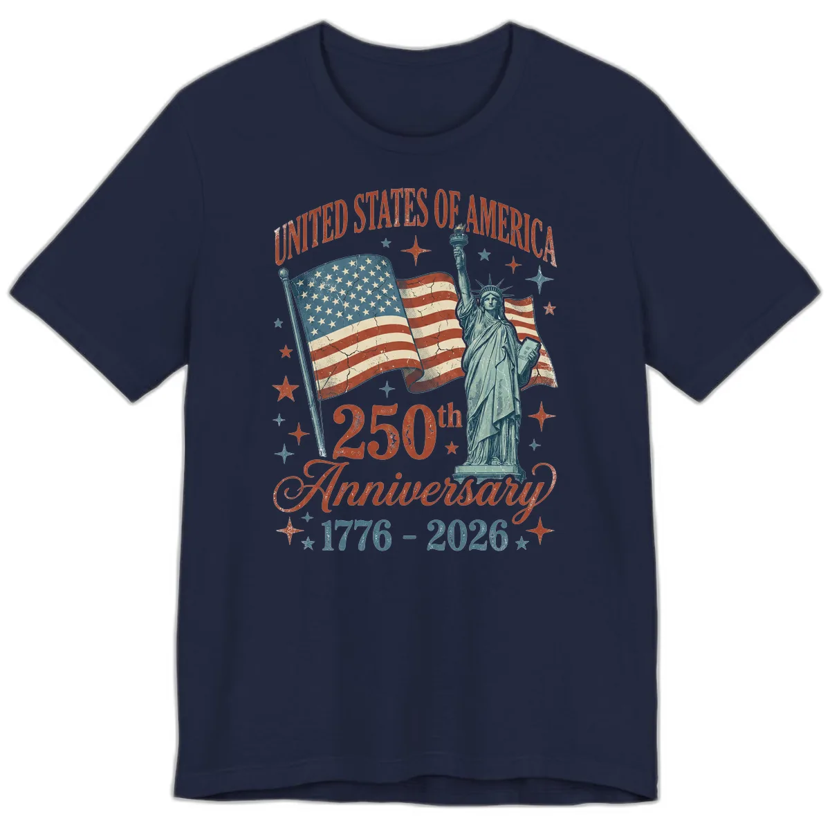 America 250th Anniversary Celebration Premium T-Shirt in Navy