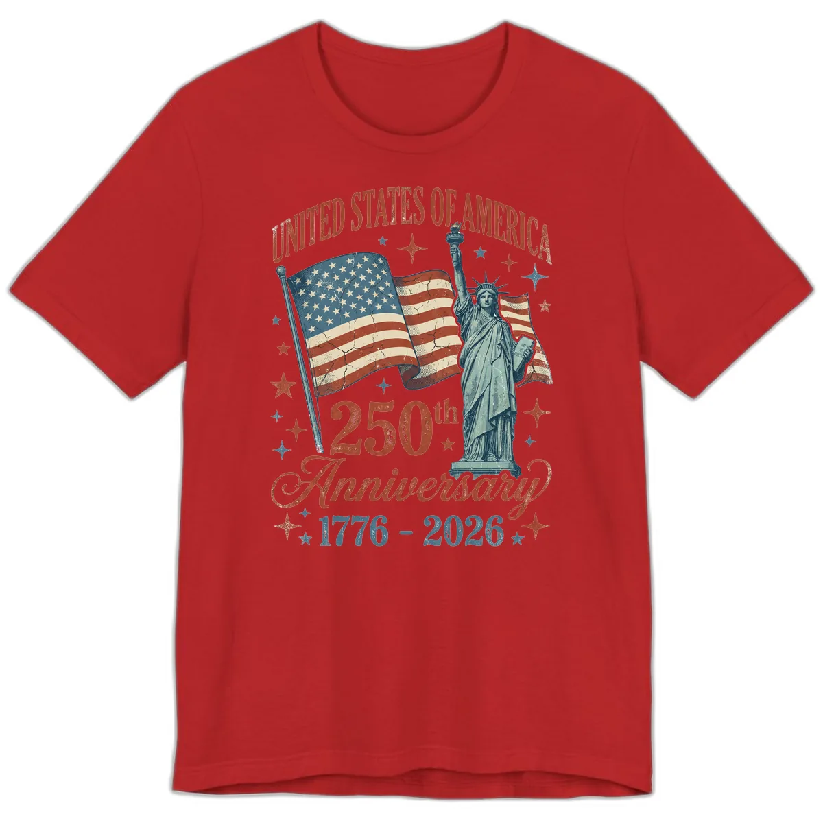 America 250th Anniversary Celebration Premium T-Shirt in Red