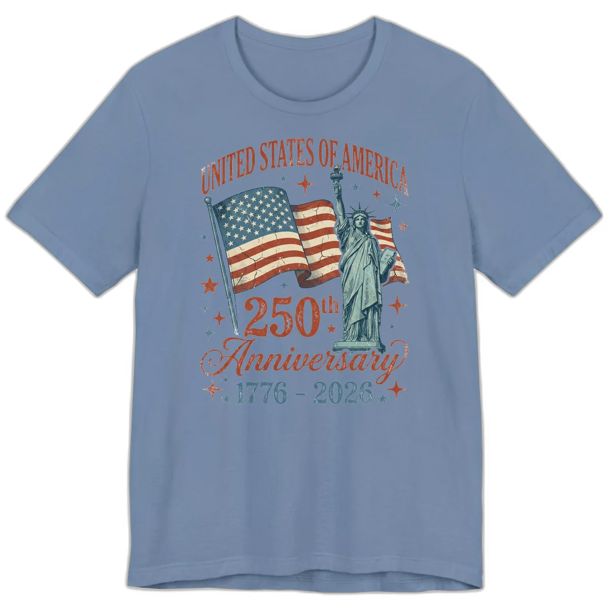 America 250th Anniversary Celebration Premium T-Shirt in Steel Blue