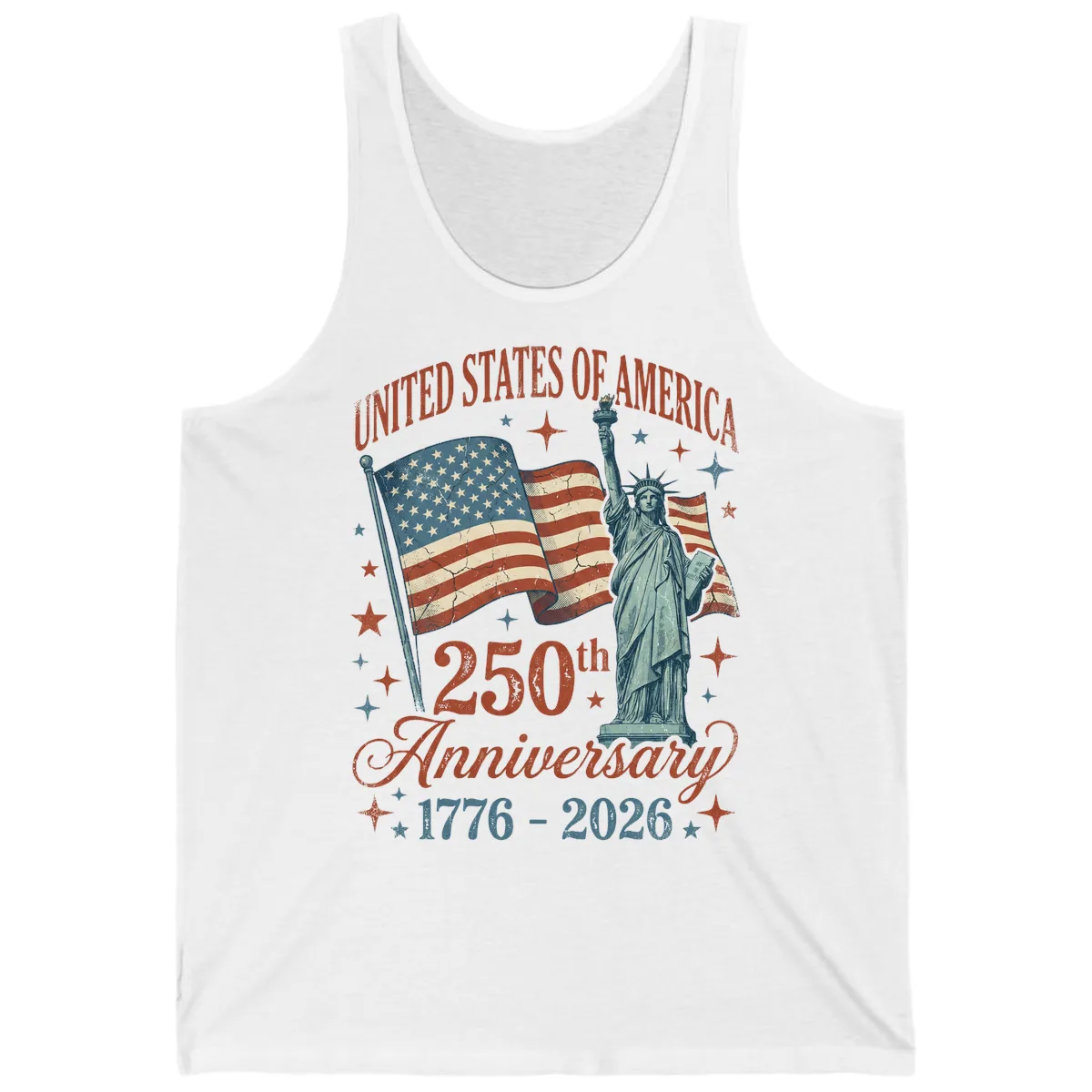 America 250th Anniversary Celebration Tank in White