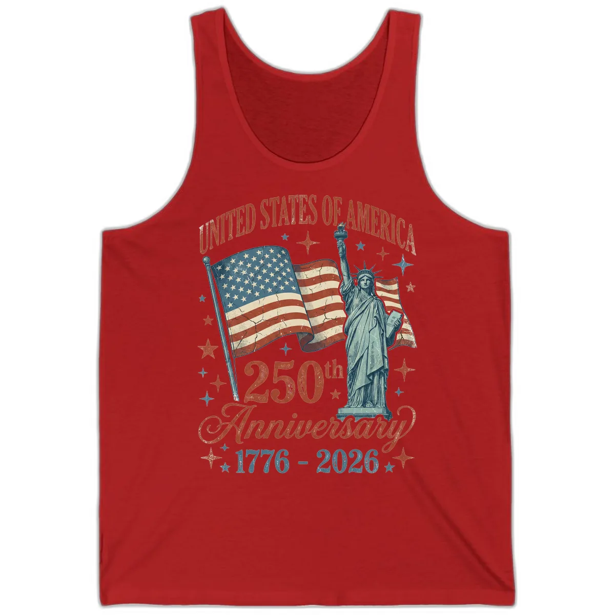 America 250th Anniversary Celebration Tank in Red