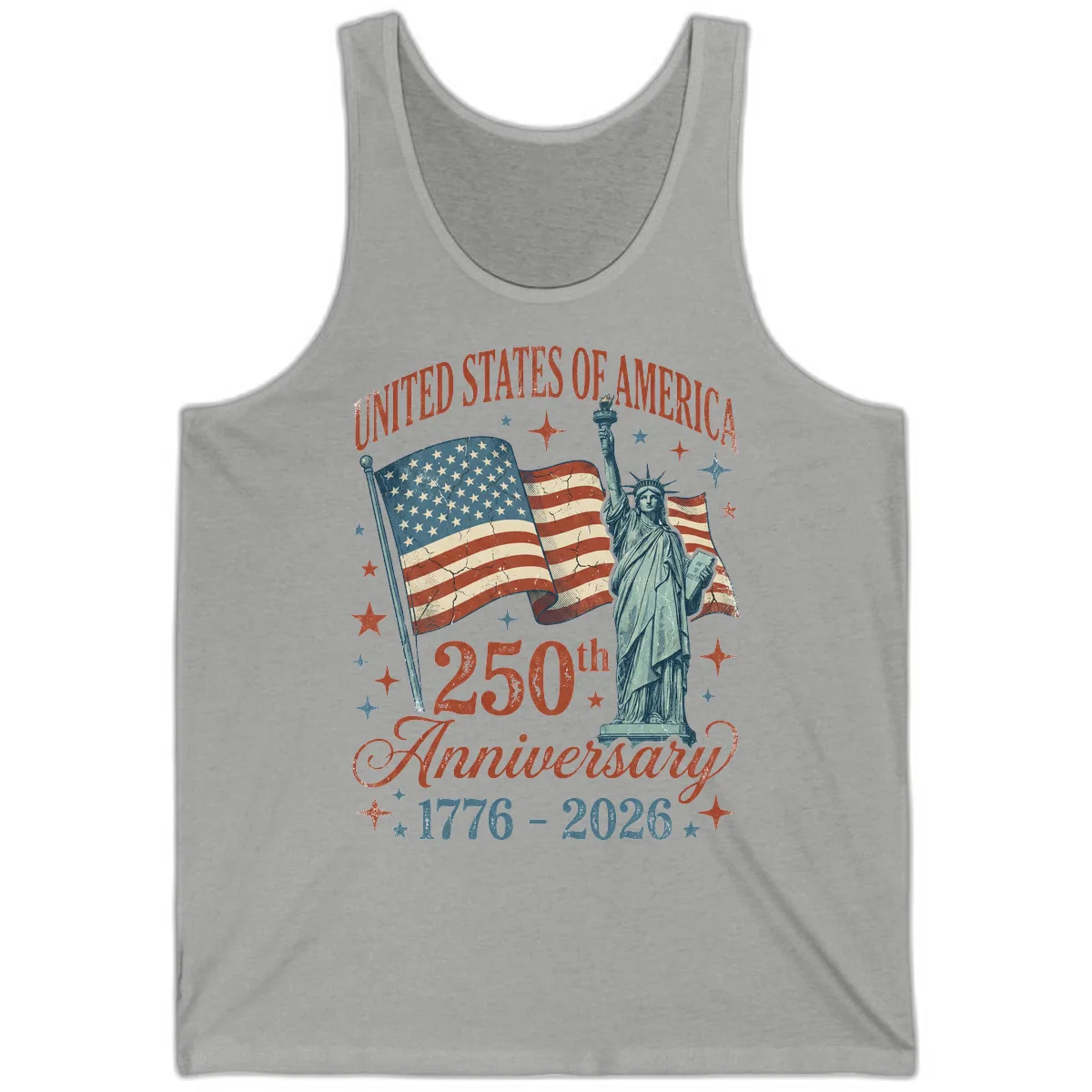 America 250th Anniversary Celebration Tank in Athletic Heather