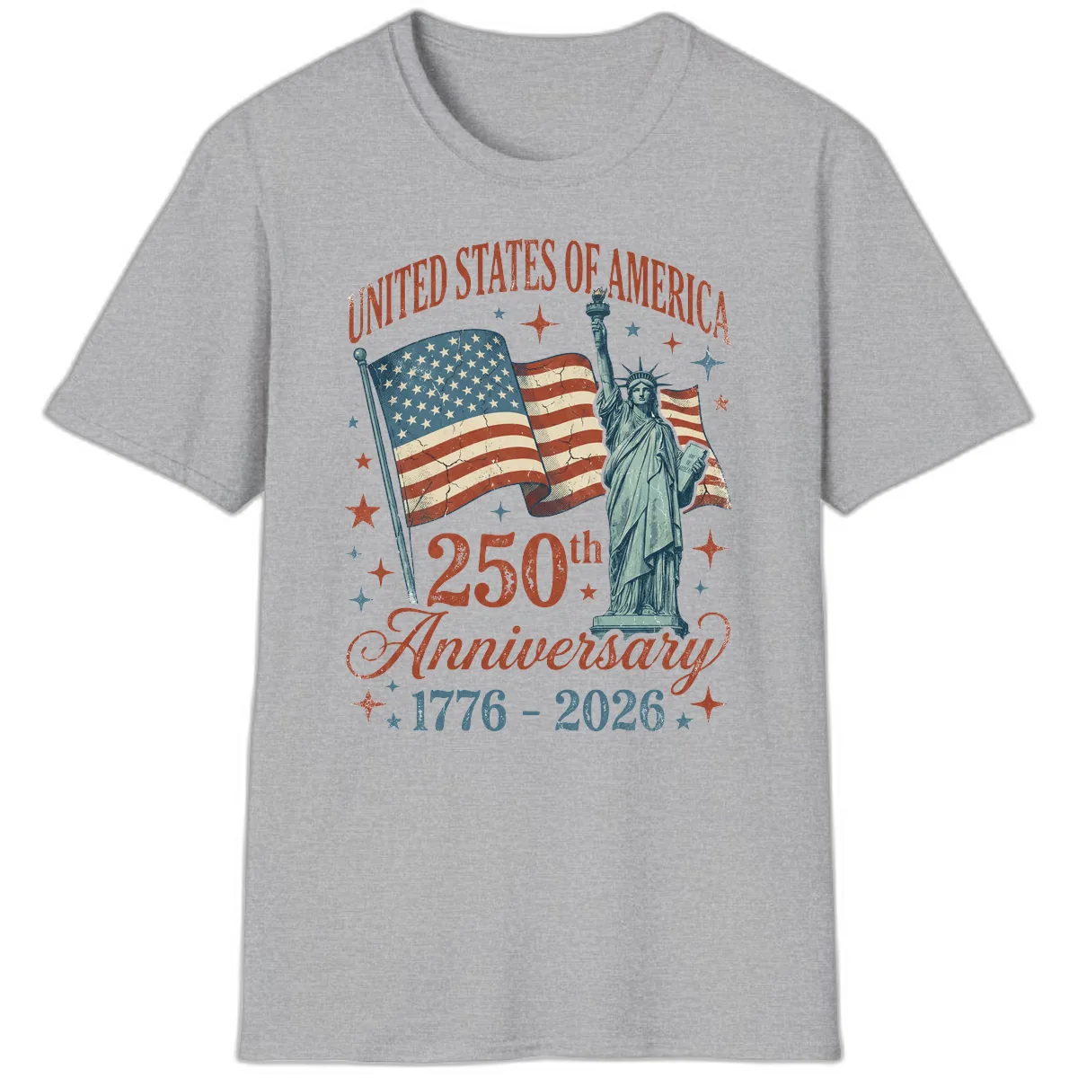America 250th Anniversary Celebration T-Shirt in Sport Grey