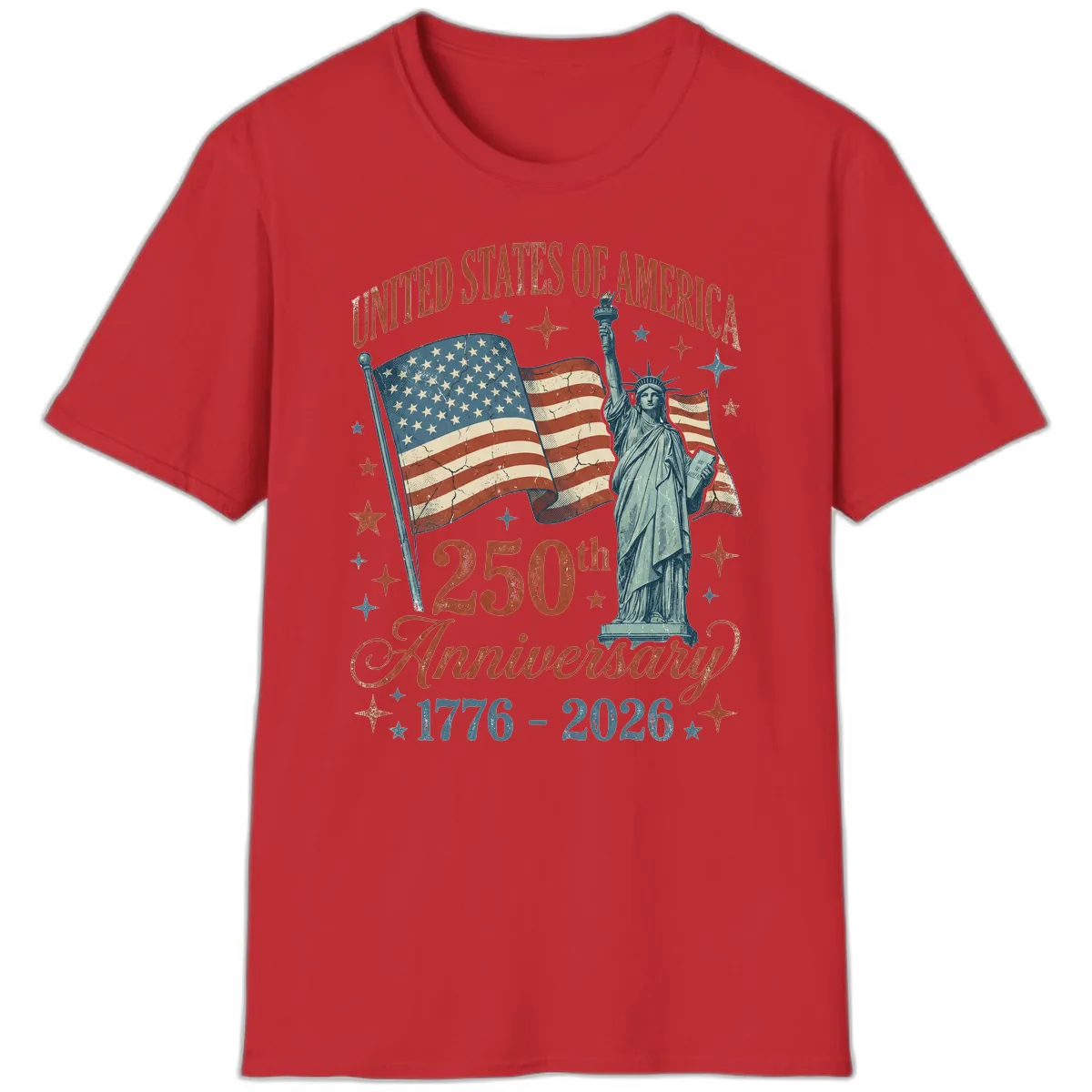 America 250th Anniversary Celebration T-Shirt in Red